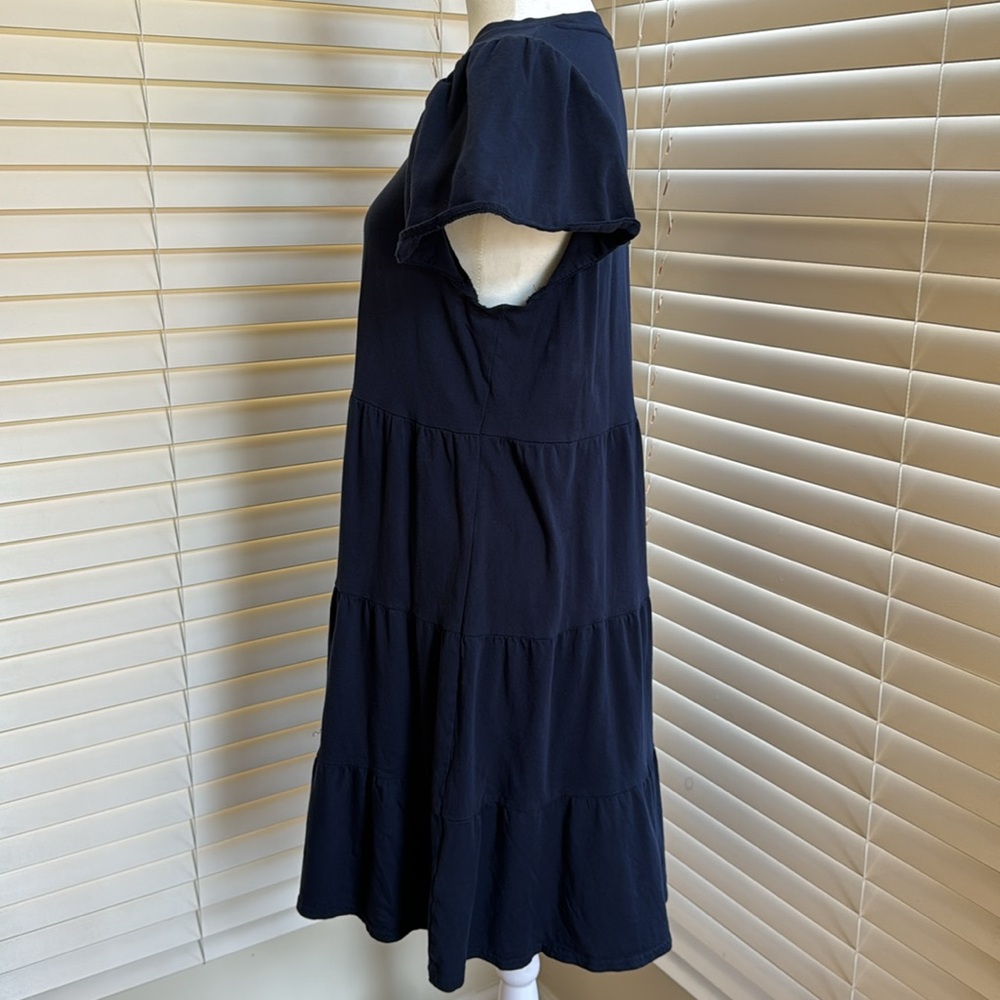 JCrew- Knit Broken-in-Jersey-Tiered Mini Dress - Picture 4 of 10